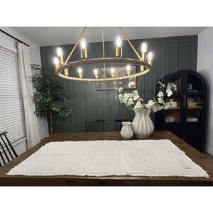 24"x60" Waffle Cotton Bath Rug with Fringes White - Casaluna